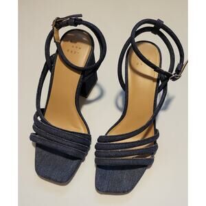 A New Day Denim Ankle-Strap Heels - Size 7.5